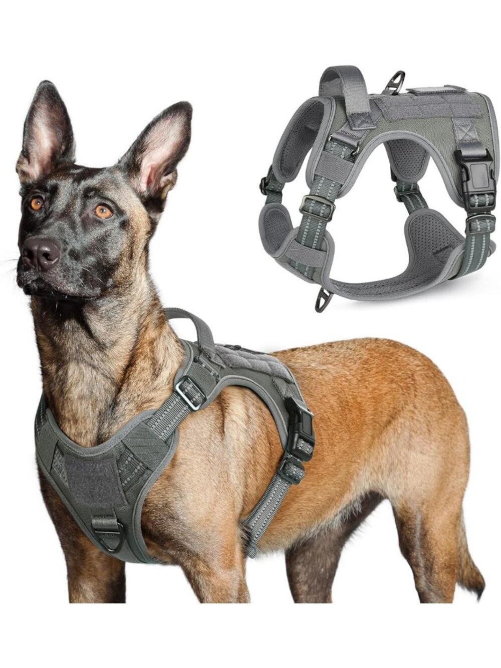 No-Pull Tactical Dog Harness for Large Breeds | Military-Style Service Vest